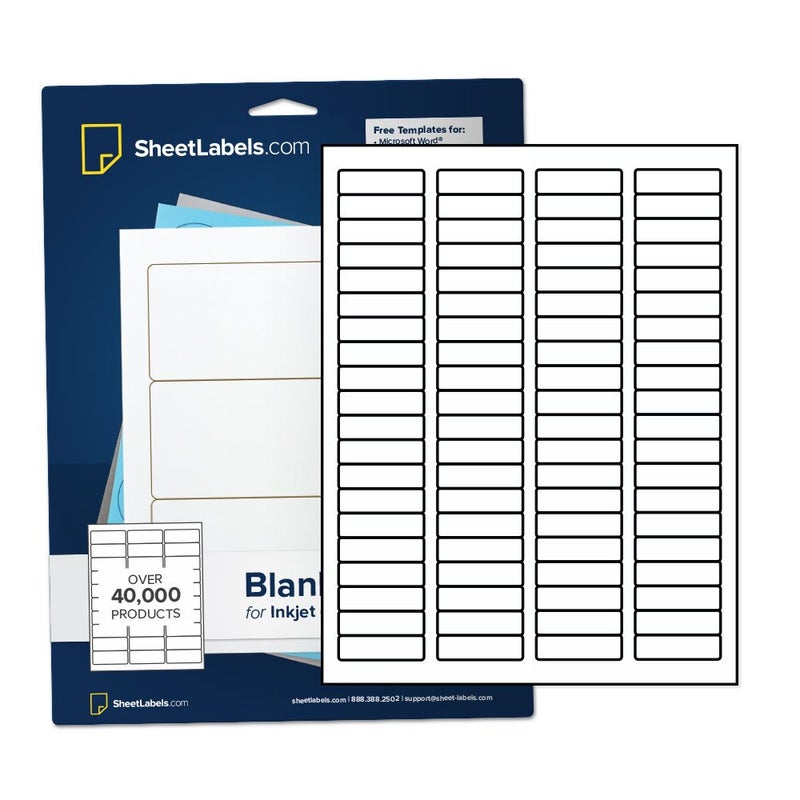 Sheet Labels Return Address Labels from SheetLabels.com, 1-3/4" x 1/2", Laser or Inkjet Printable, Easy to Peel, 2000 Labels - 25 Sheets - Image 1